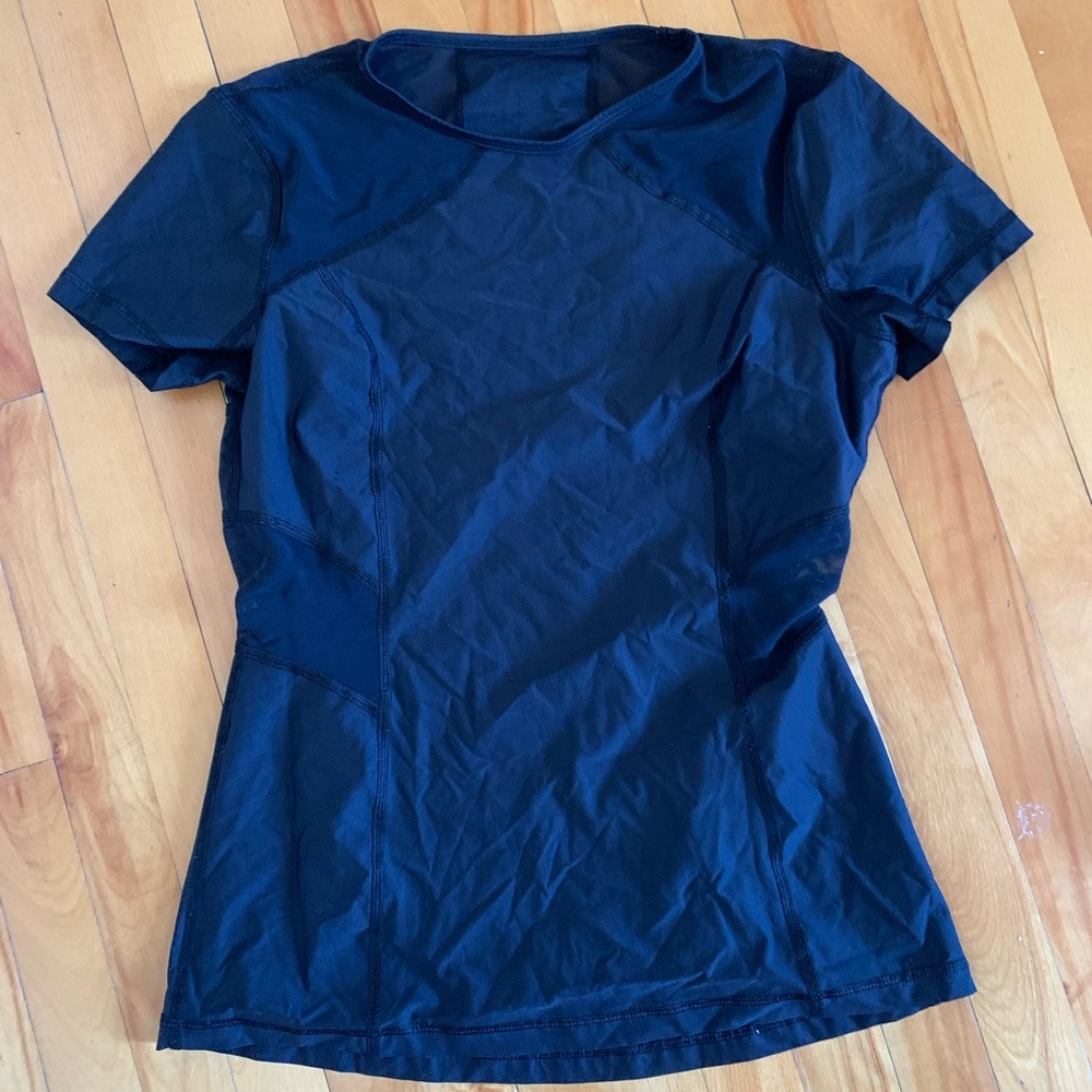 SET OF 2 Karma black and blue mesh cutouts workout tops size S